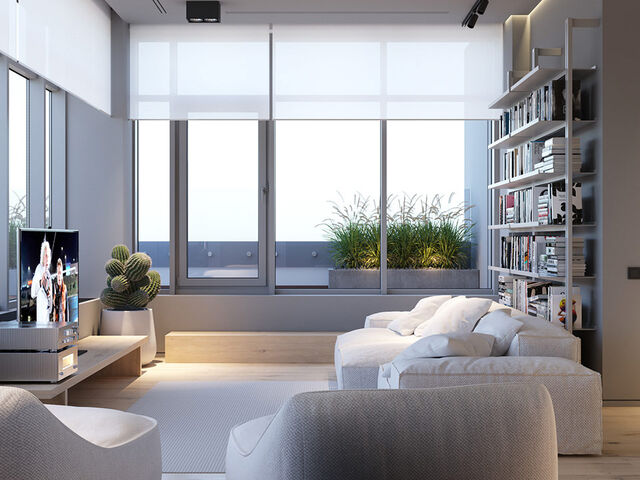 极简主义的纯白公寓设计